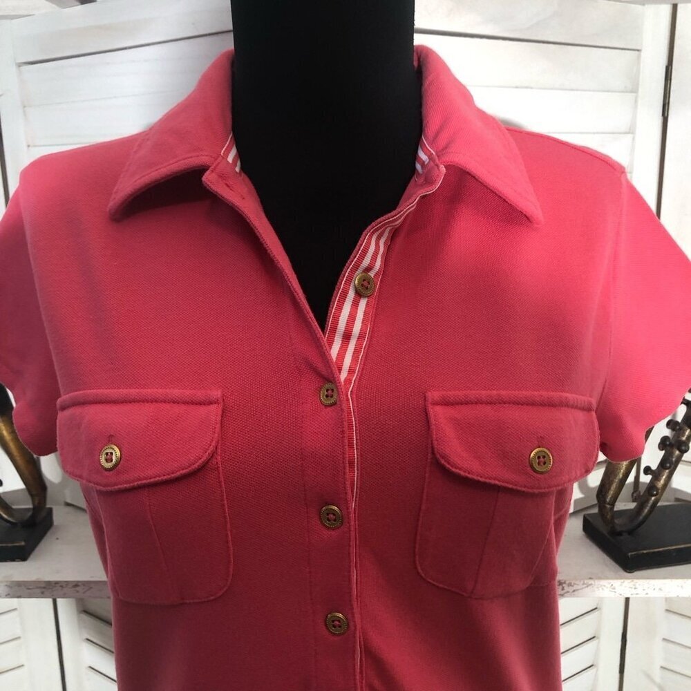 Polo Shirt tennis cotton preppy old money academy activewear athleisure sporty M - Picture 15 of 16